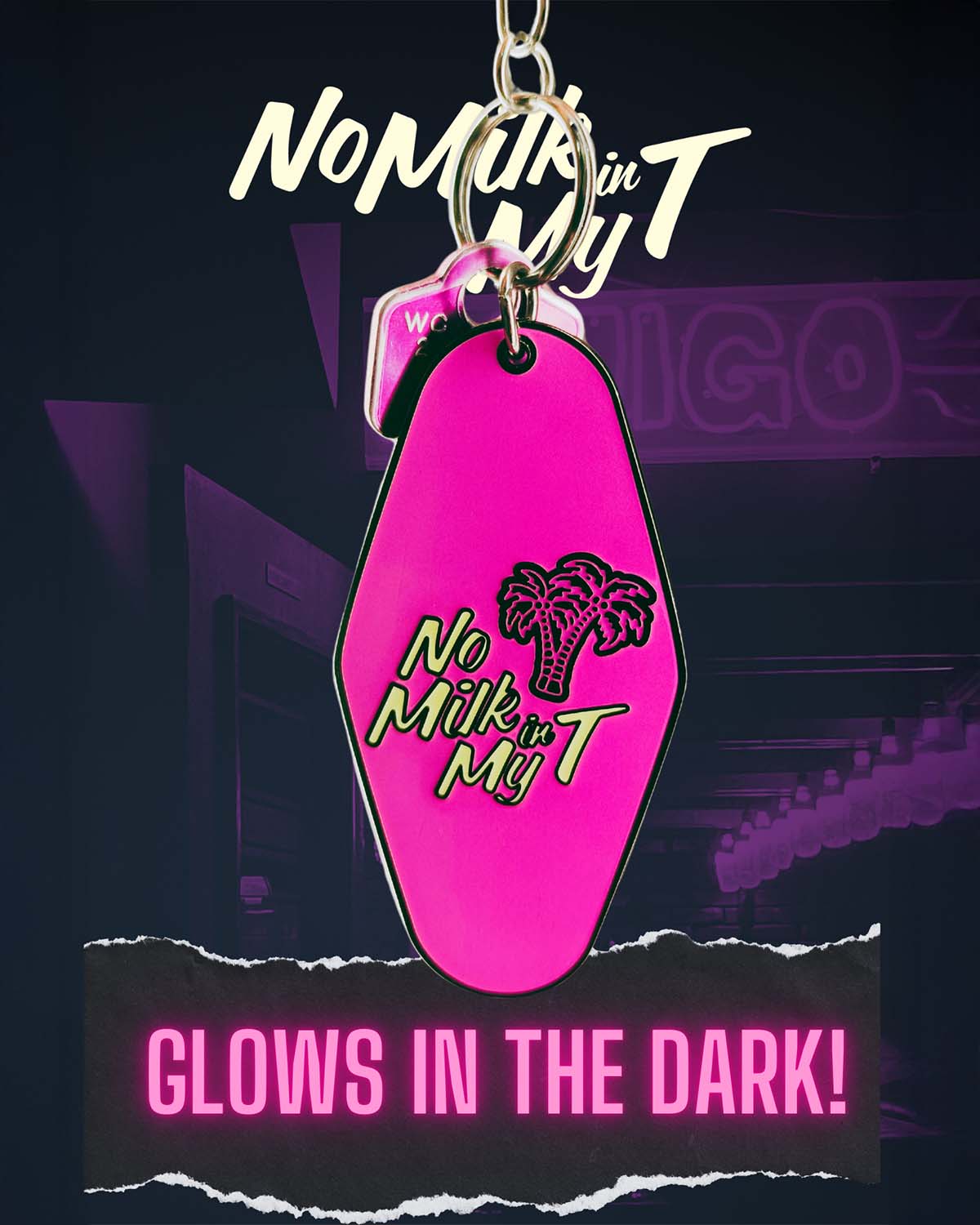 Motel Keyring - glow in the dark