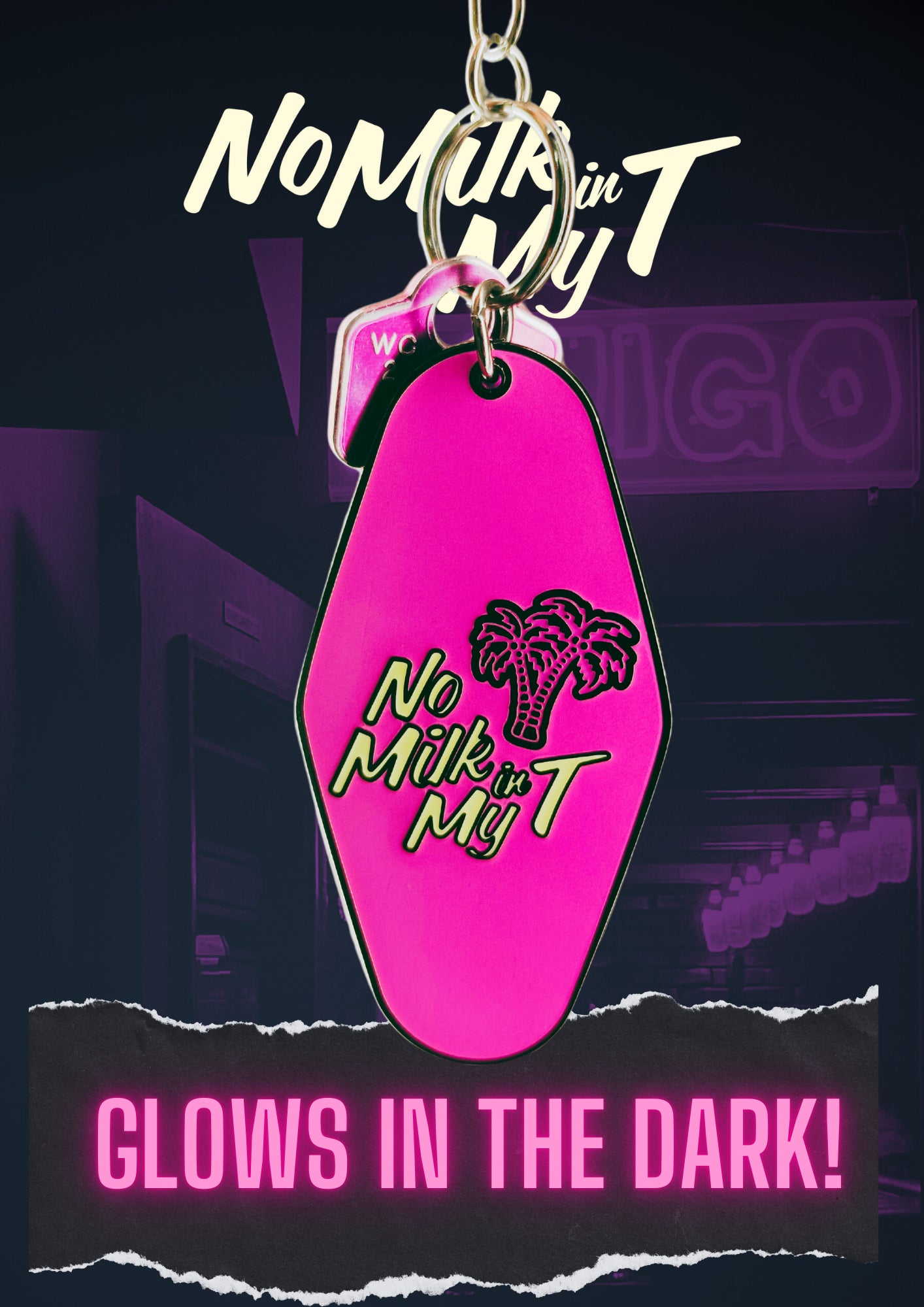 Motel Keyring - glow in the dark